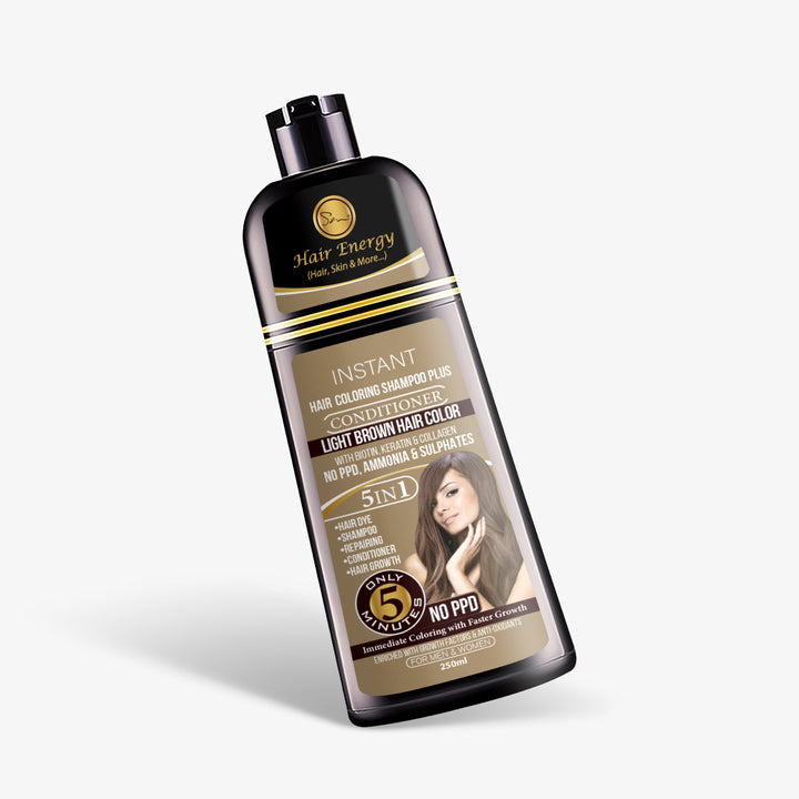 INSTANT HAIR COLORING SHAMPOO + CONDITIONER (LIGHT BROWN COLOUR ) (7929709756675)