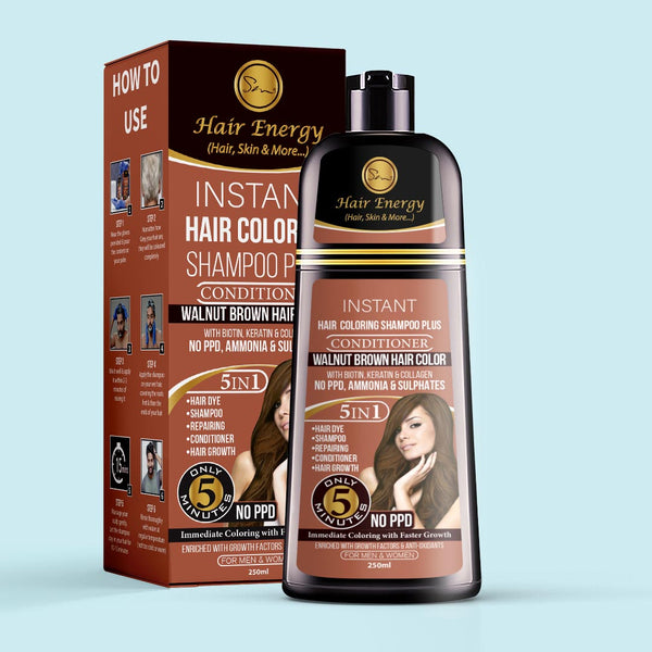 INSTANT HAIR COLORING SHAMPOO + CONDITIONER (WALNUT BROWN COLOUR ) (7929705300227)