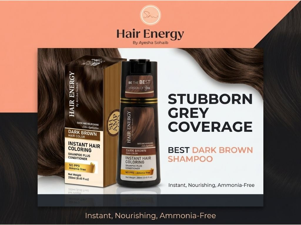 Instant Hair Coloring Shampoo + Conditioner (Dark Brown Color)