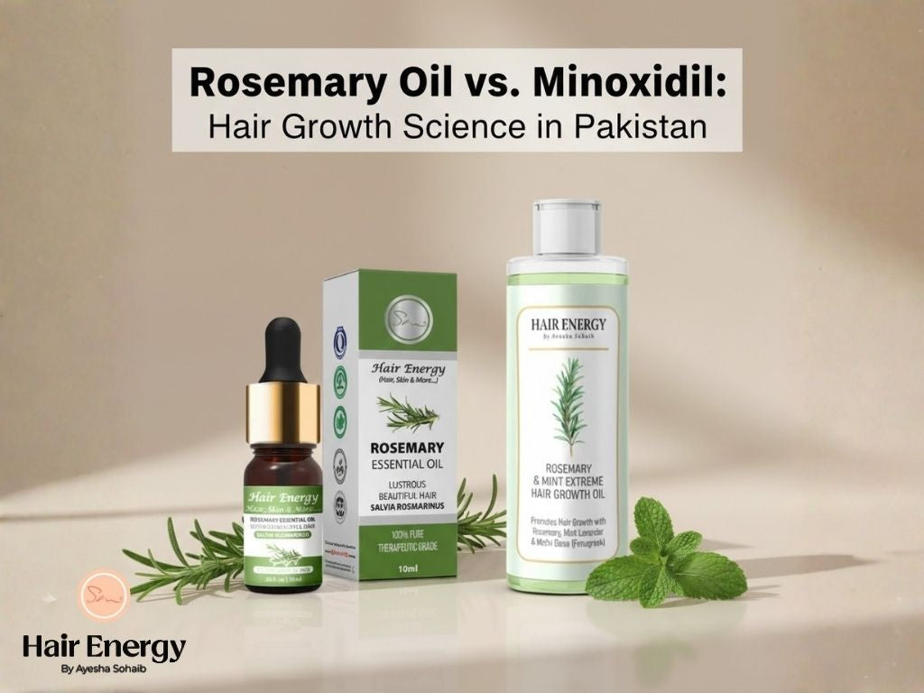 featurs Rosemary Oil vs Minoxidil: Hair Growth Science in Pakistan