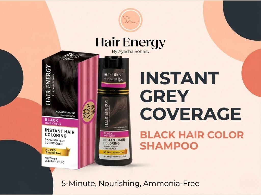 Instant Hair Coloring Shampoo + Conditioner (Black Color)