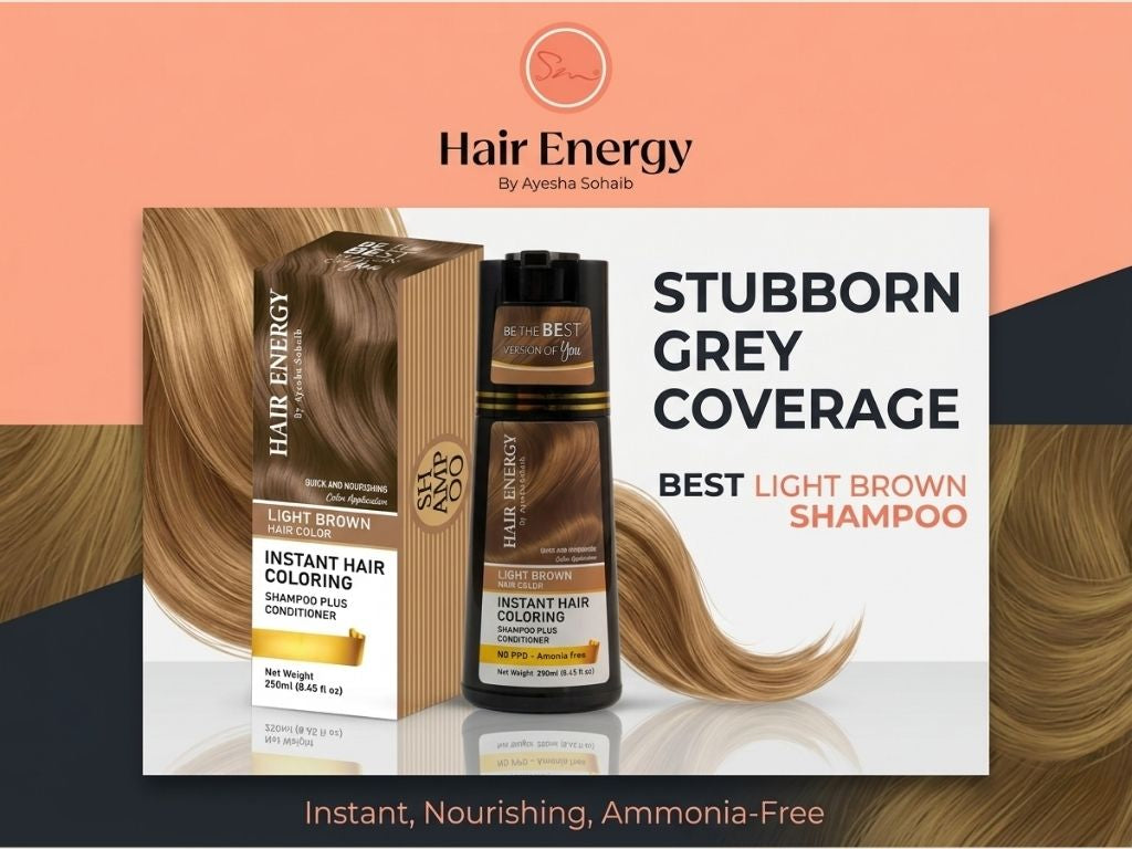 Instant Hair Coloring Shampoo + Conditioner (Light Brown Color)