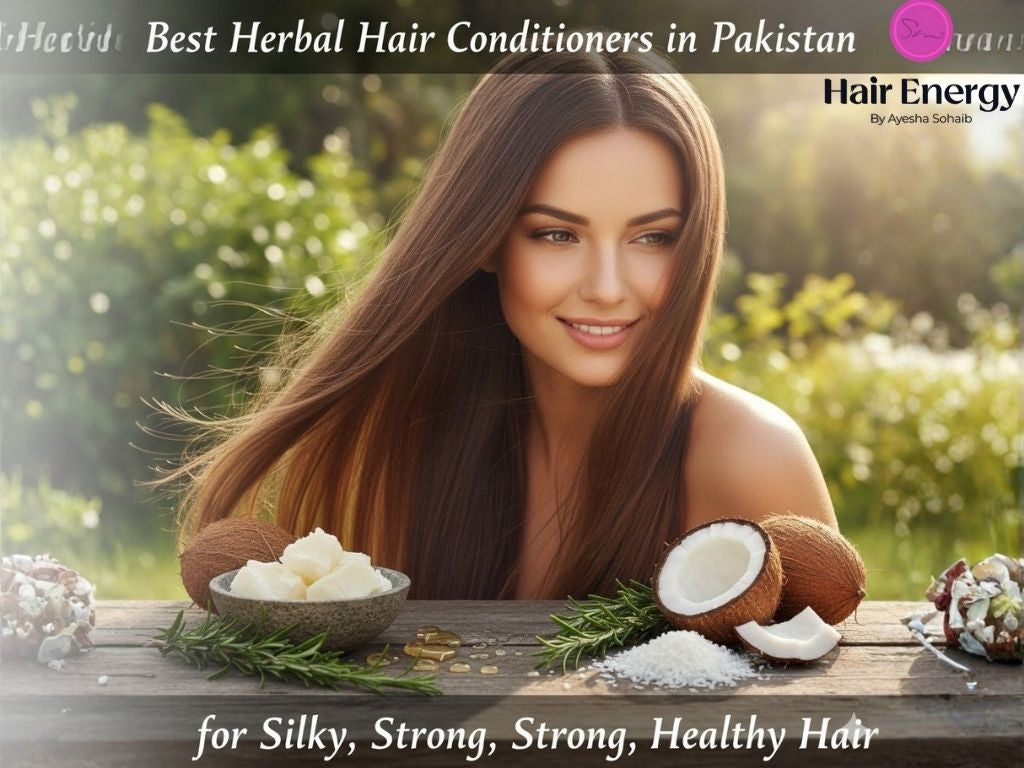 A collection of herbal hair conditioners available in Pakistan, showcasing various brands and packaging designs.