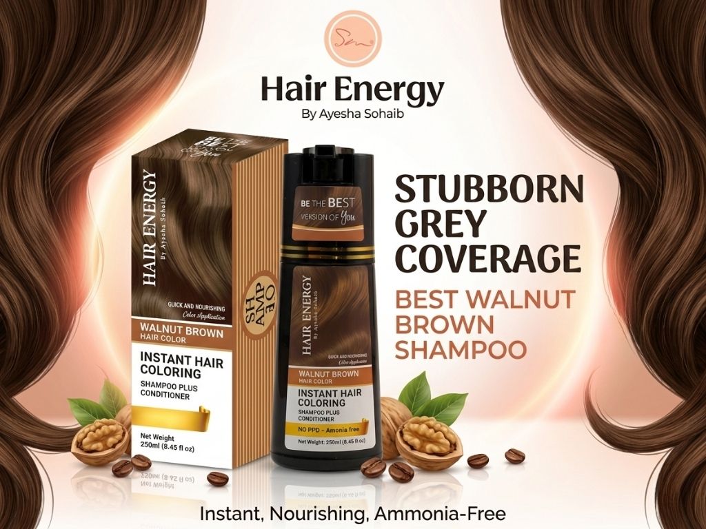 Instant Hair Coloring Shampoo + Conditioner (Walnut Brown Color)