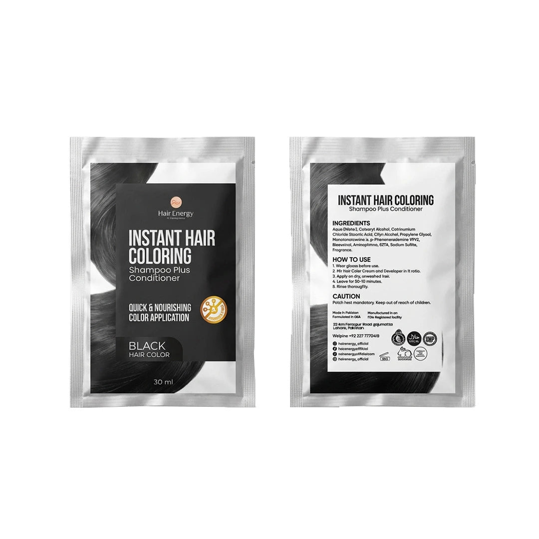 Instant Black Hair Coloring Shampoo Sachet