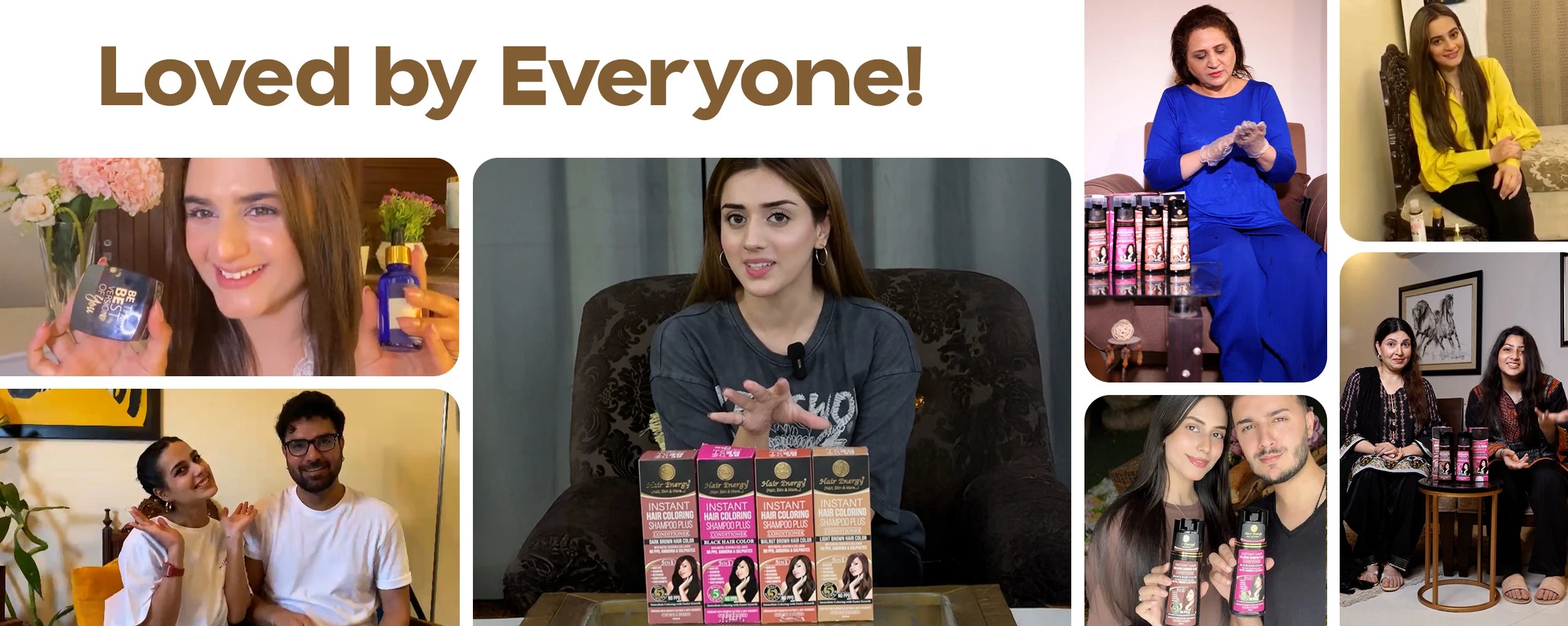 Collage of people using a product with text 'Loved by Everyone!'