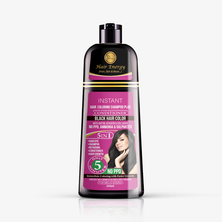 INSTANT HAIR COLORING SHAMPOO + CONDITIONER (BLACK COLOUR ) (7610588037379)