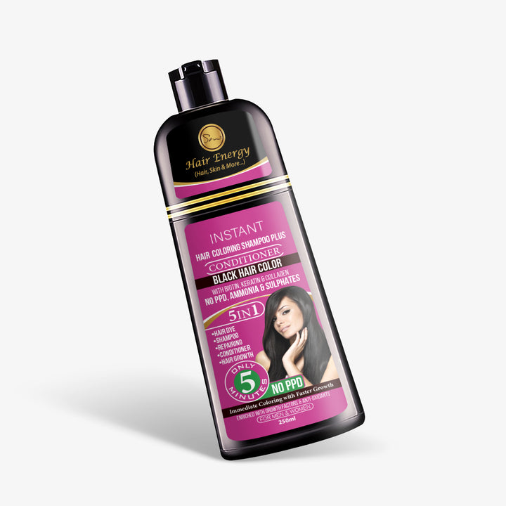 INSTANT HAIR COLORING SHAMPOO + CONDITIONER (BLACK COLOUR ) (7610588037379)