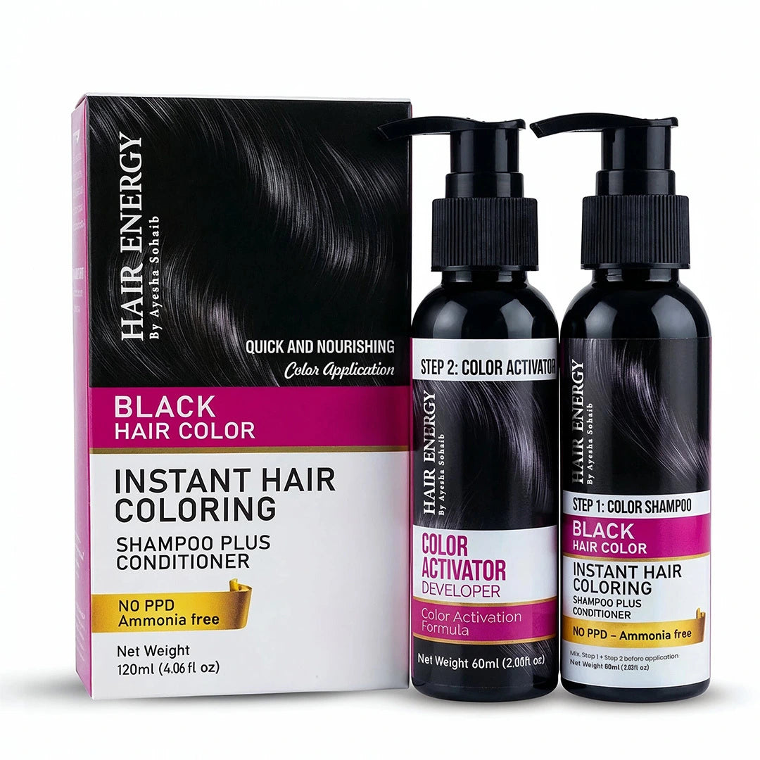 Instant Hair Coloring Shampoo plus Conditioner - Black