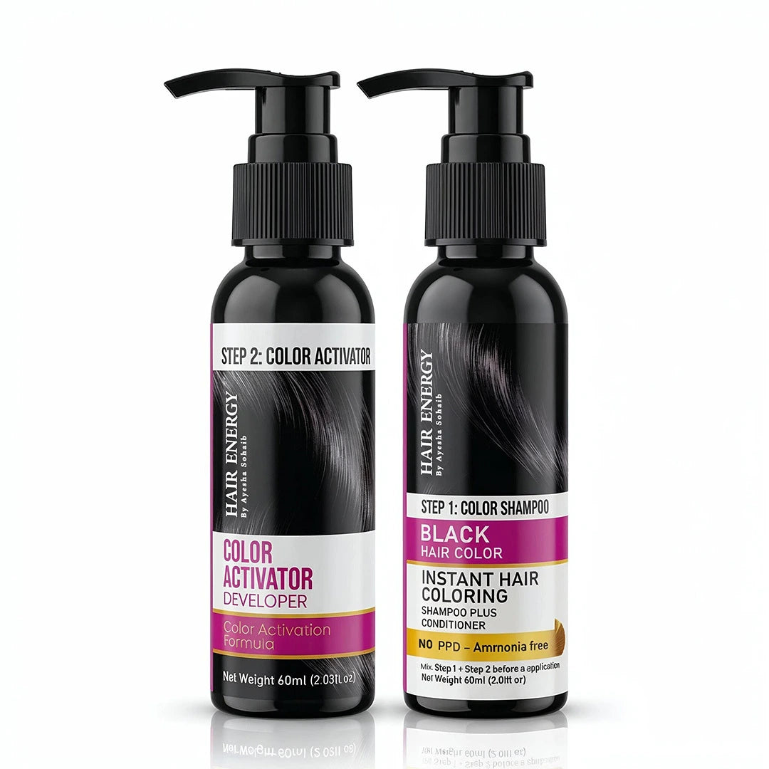 Instant Hair Coloring Shampoo plus Conditioner - Black