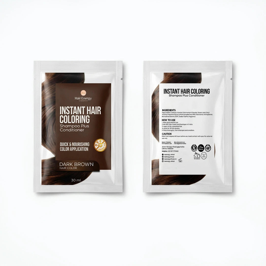 Instant Dark Brown Hair Coloring Shampoo Sachet