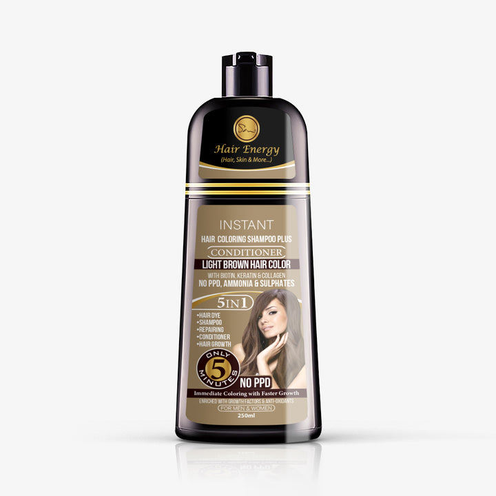 INSTANT HAIR COLORING SHAMPOO + CONDITIONER (LIGHT BROWN COLOUR ) (7929709756675)