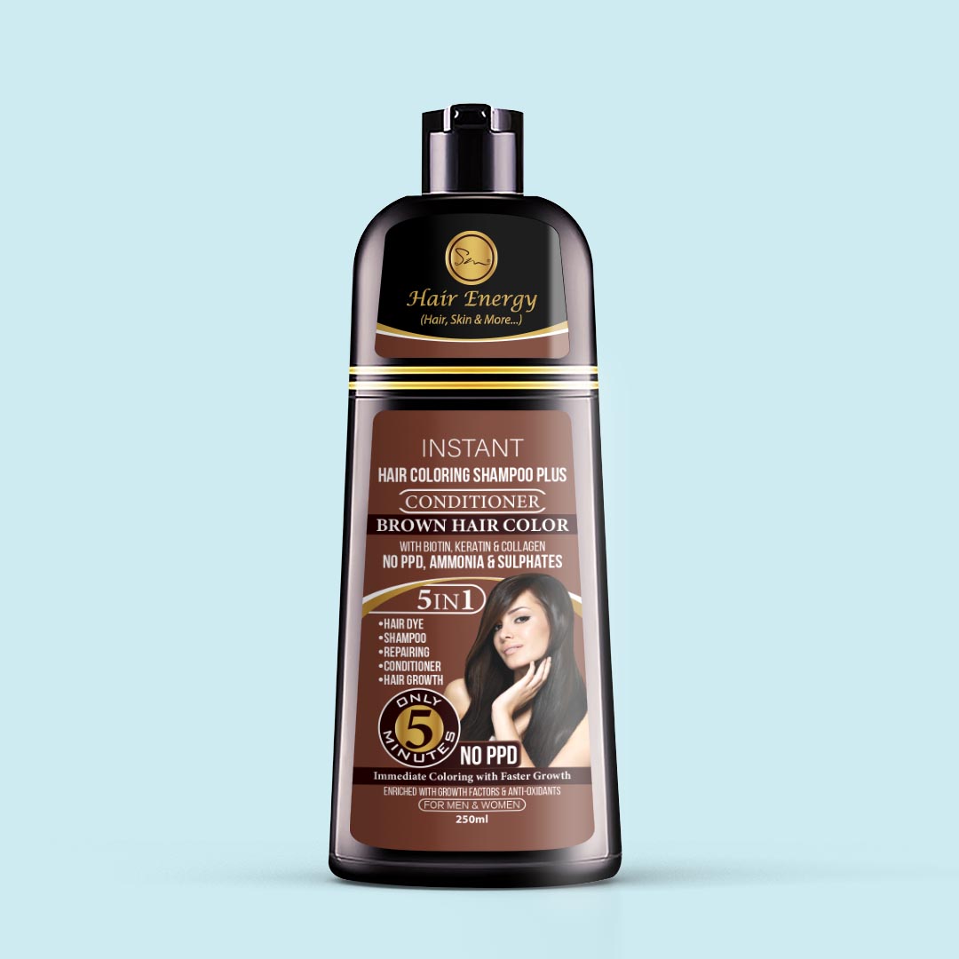Lichen Dark Brown Hair Color dye Shampoo Only 5min Brown Hair Returns Soon  200 ML