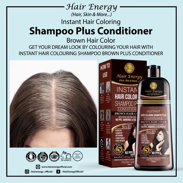 INSTANT HAIR COLORING SHAMPOO + CONDITIONER ( DARK BROWN COLOUR ) (Act