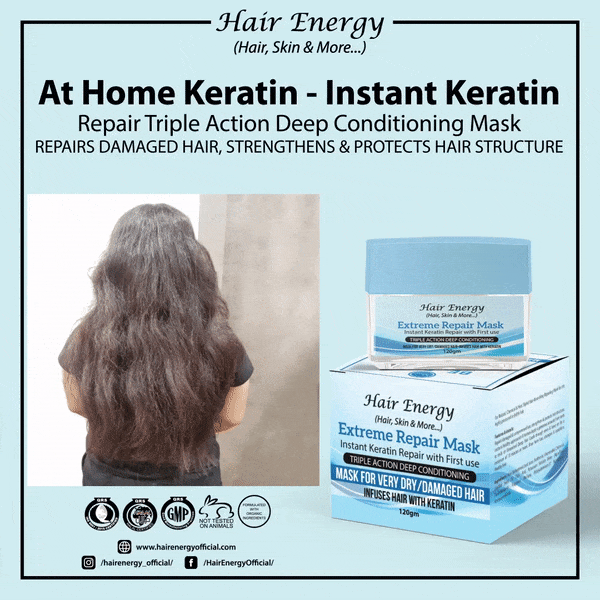 AT HOME KERATIN  INSTANT KERATIN REPAIR TRIPLE ACTION DEEP CONDITIONI   Hair Energy by Ayesha Sohaib